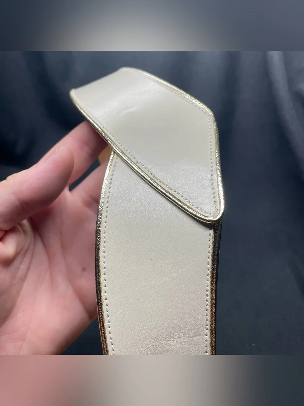 Anne Klein cream leather